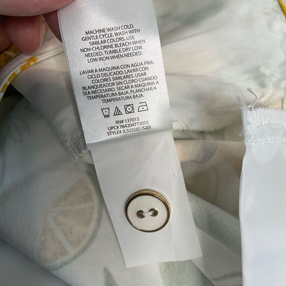 ISAAC MIZRAHI Tailored Shorts Womens‎ size 14 White Yellow Lemon Lime Summer 5” - Picture 9 of 10